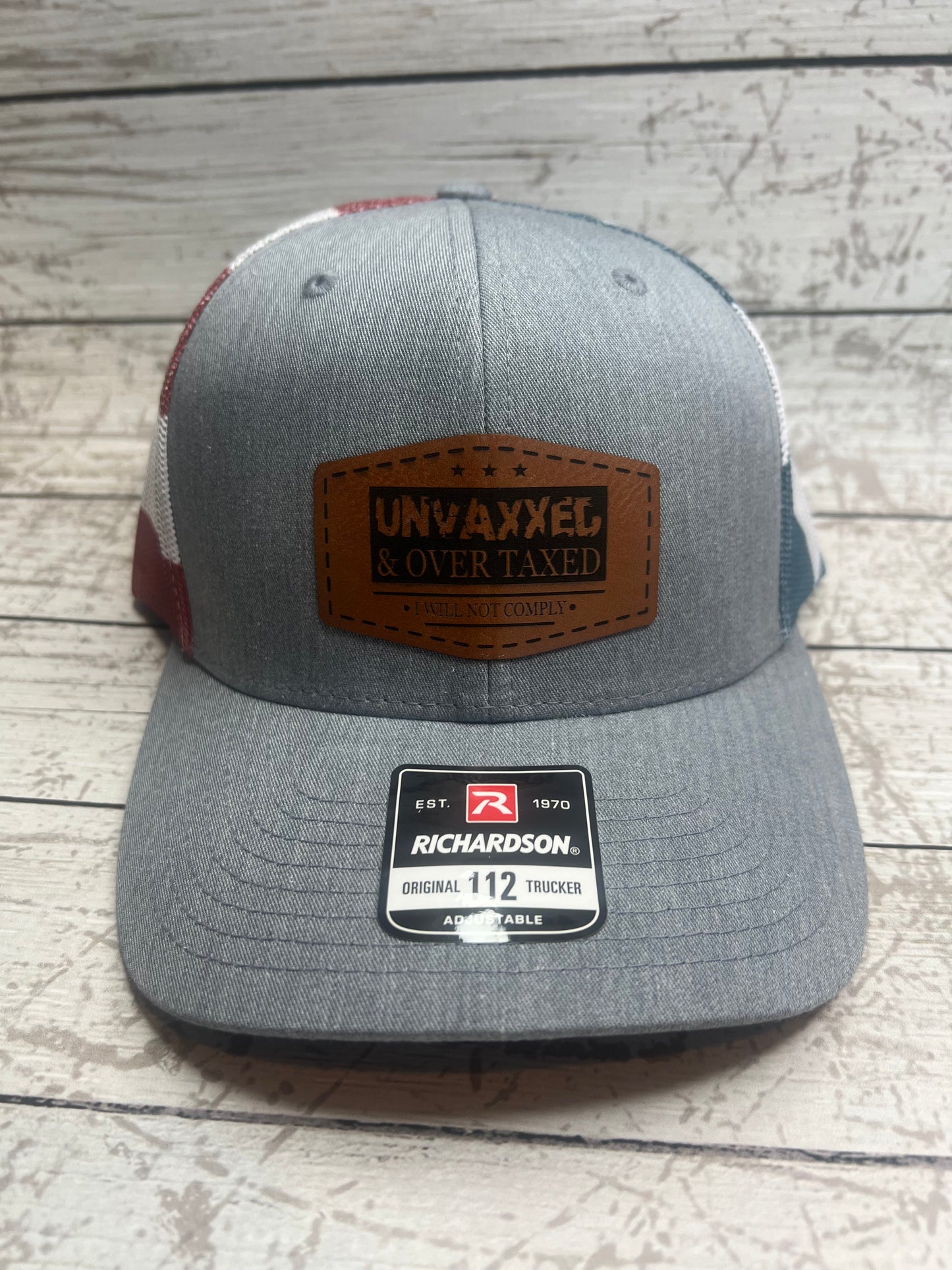 Unvaxed & Over Taxed, LeatherettePatch Hat
