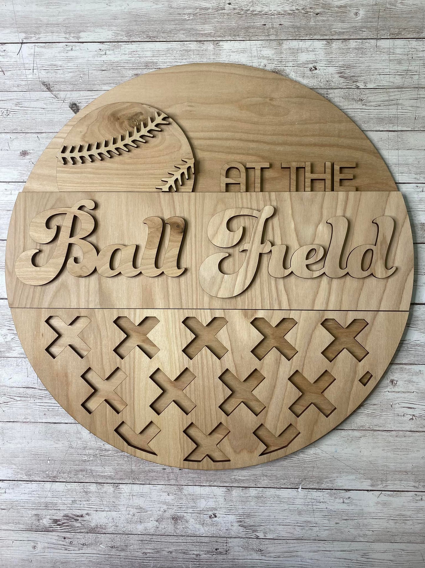 At The Ballfield Door Hanger