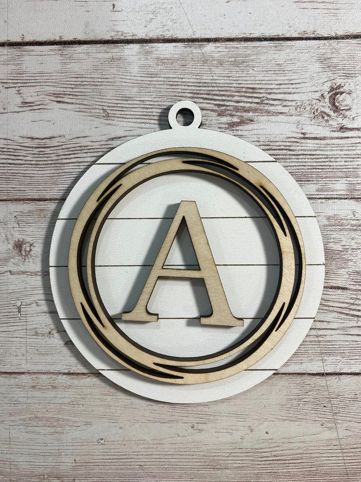 Farmhouse Initial Ornament