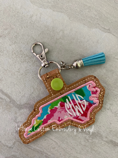 State Monogram Keychain