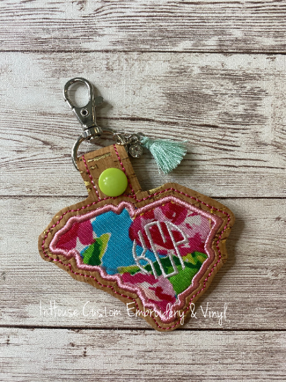State Monogram Keychain