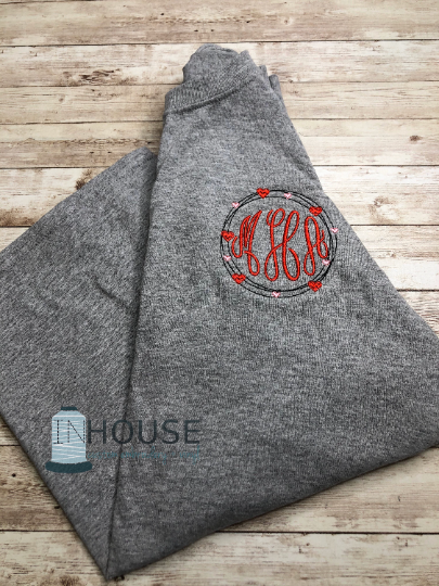 Heart Frame with Monogram Top