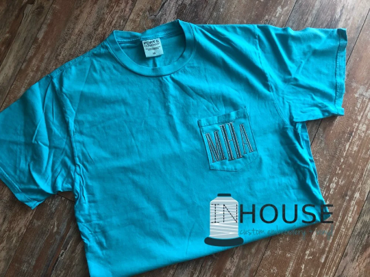 Monogrammed Comfort Colors Short Sleeve Pocket T-Shirt