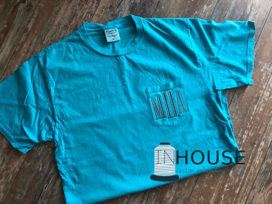 Comfort Colors Monogrammed Pocket Tee