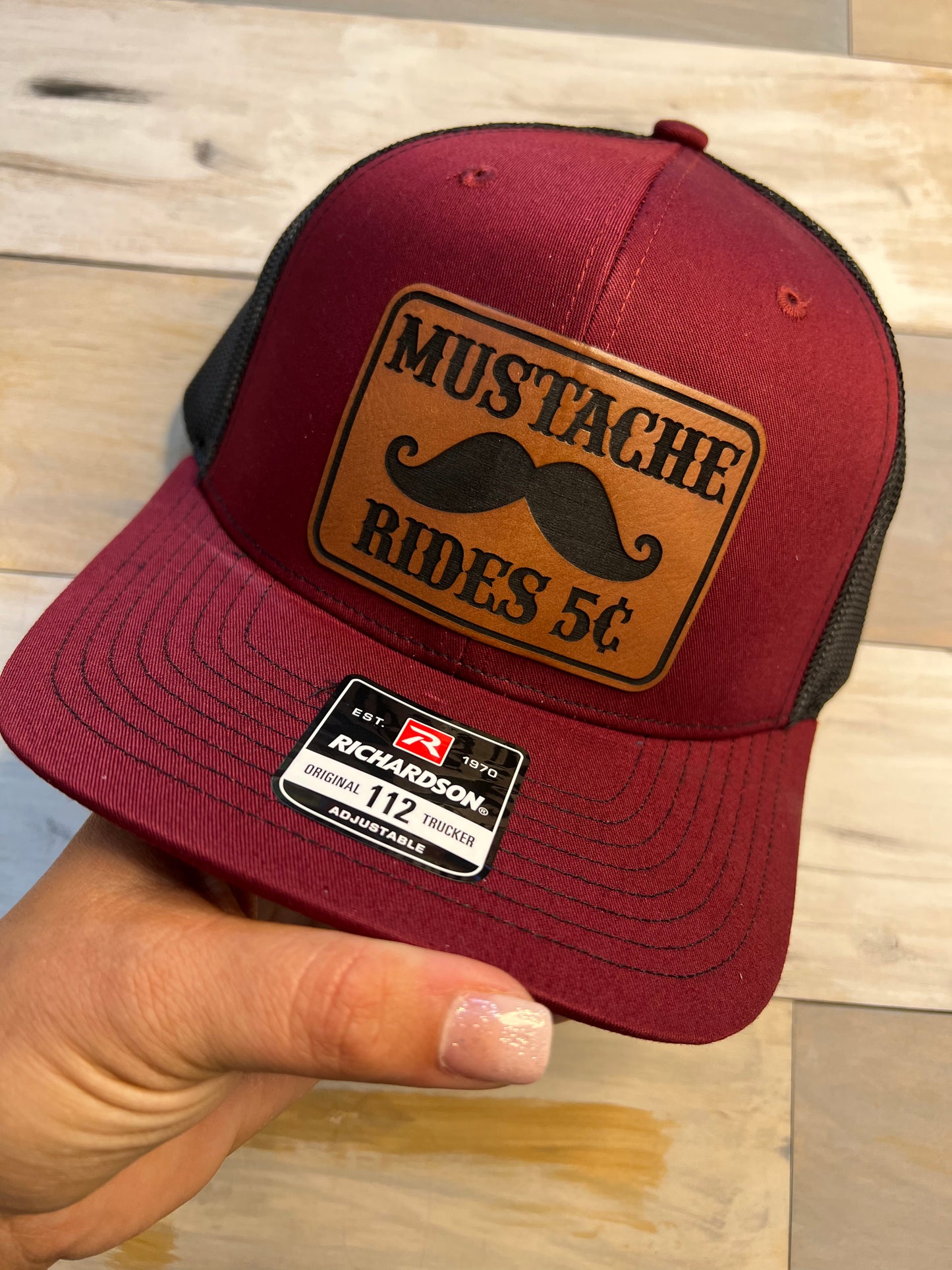 Mustache Ride Leather Patch Hat