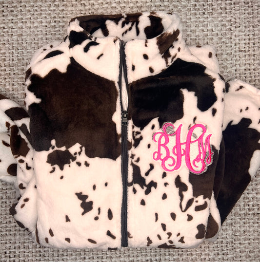 Wholesale Cow Jacket without Logo|  MOQ 2 | Add a Monogram