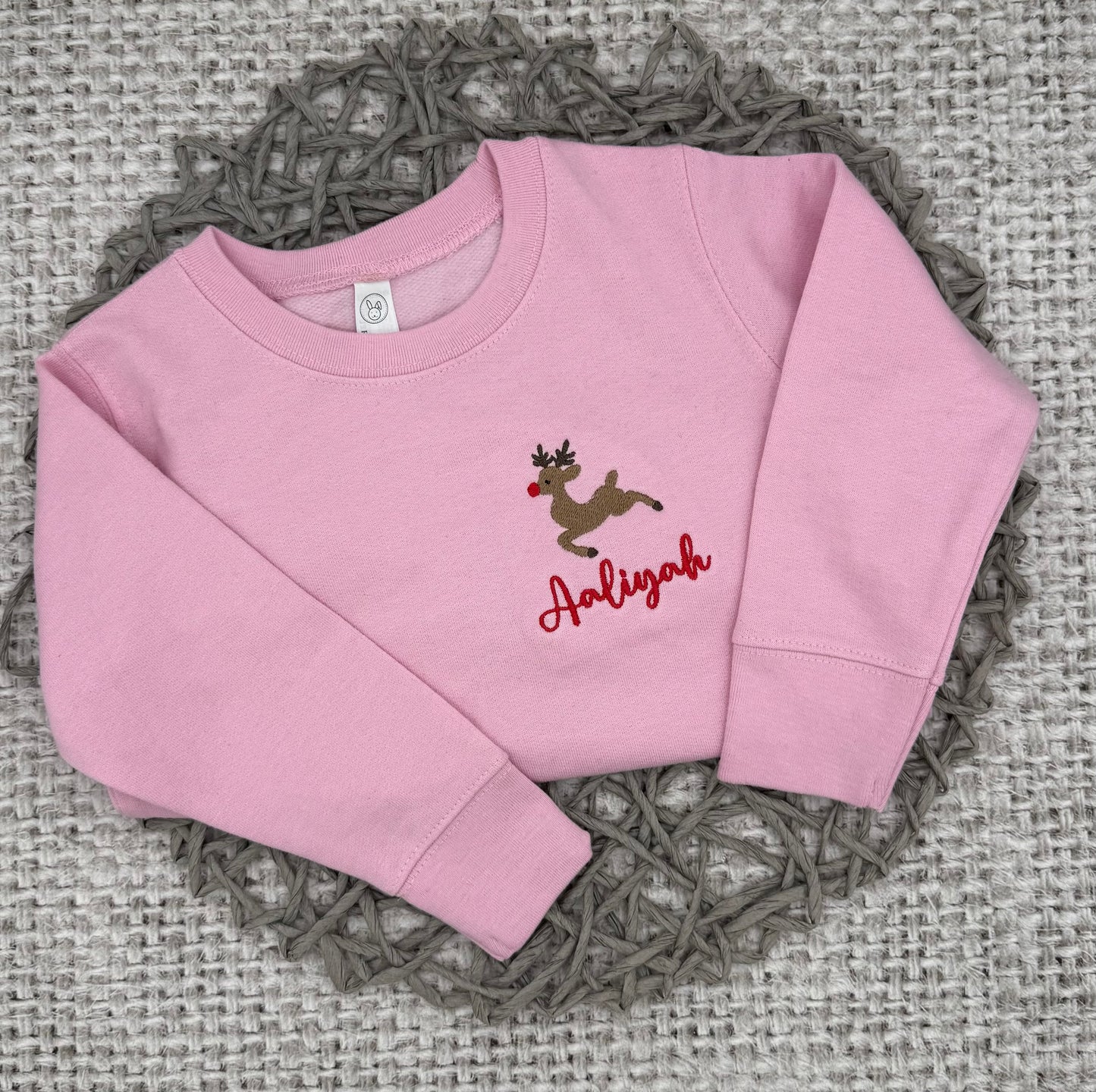 Reindeer with Name | Mini Monogram Crewneck