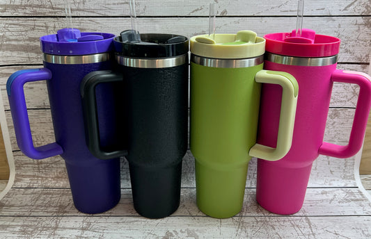 Wholesale Krackle Solid Color 40 Oz Cup with Handle | MOQ-4