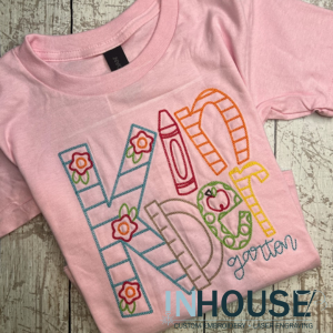 Kindergarten Shirt | Back to School Shirt | Girl Version | School Shirt | Embroidery