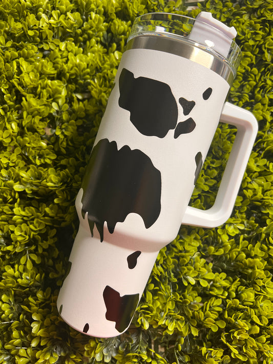 Printed 40 oz Cup with Handle | Leopard or Cow Print MOQ-4