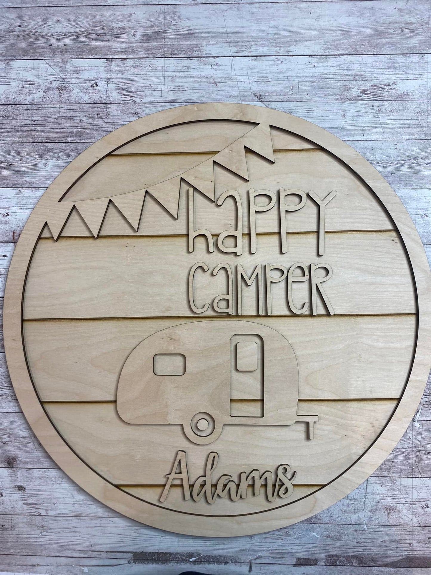 Happy Camper Shiplap Door Hanger