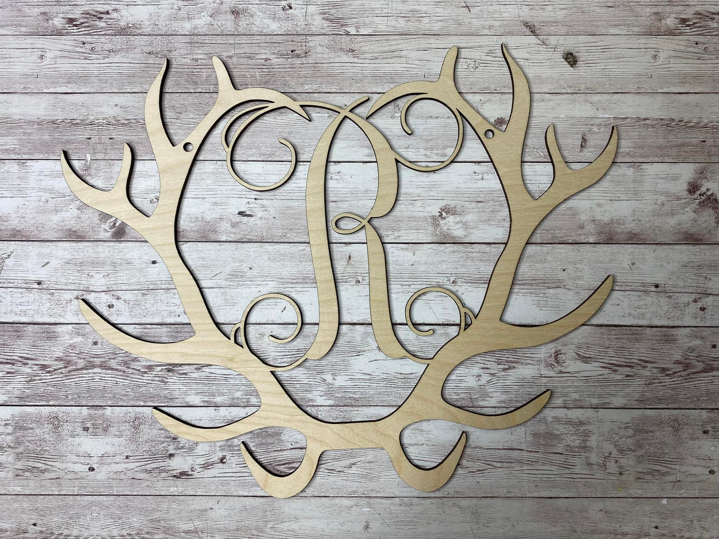 Monogram Letter Deer Antler Door Hanger