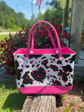 Cow Print Beach Bag
