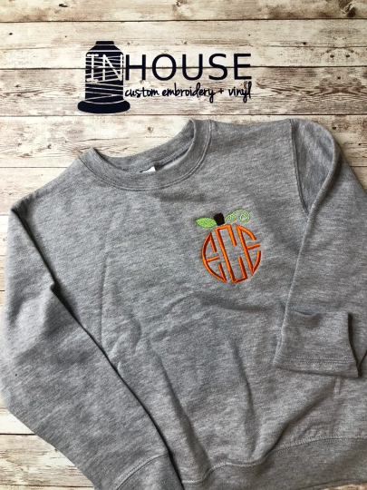 Pumpkin Monogram Tee | Long Sleeve | Crewneck Sweatshirt